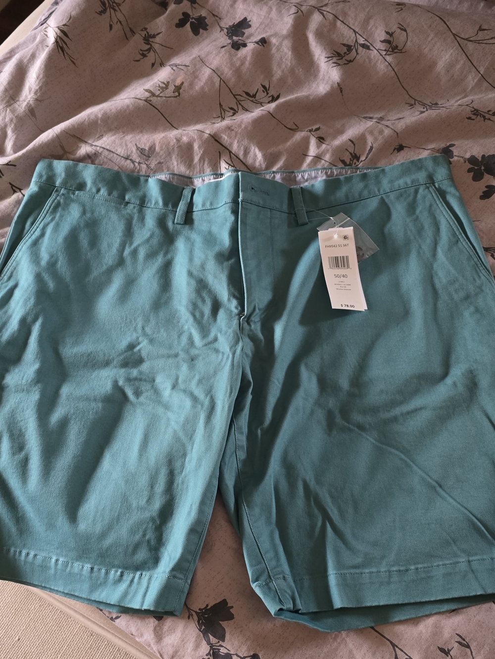 Lacoste Teal Cotton Chino-Style Men's Shorts